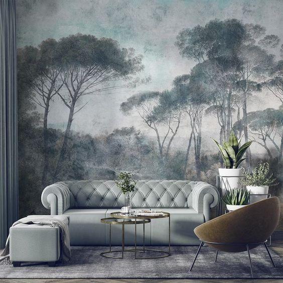 Consider vintage-inspired wallpaper or decals to enrich the charm of your vintage living room