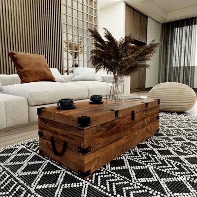 A​ vintage trunk serves as both storage and a chic⁢ coffee table in your Boho Living Room