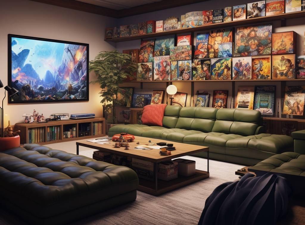 Game Room Living Room: Create​ a fun zone with playful decor and seating