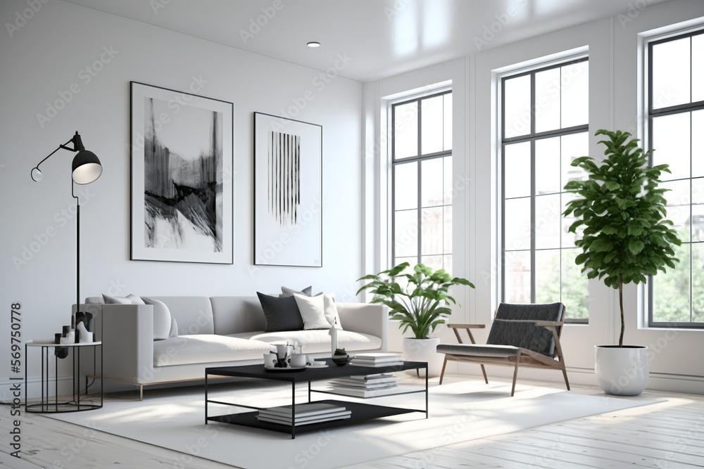 Minimalist Living Room: Focus on clean lines and functional‍ furniture