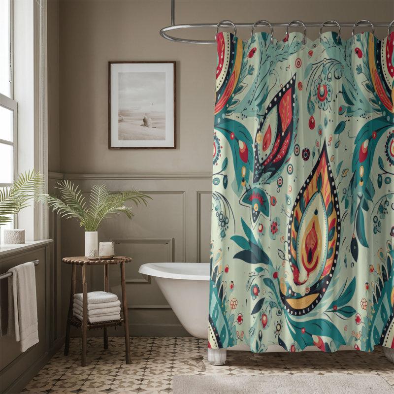 Brighten your space with a ​unique‍ boho bathroom shower ‍curtain