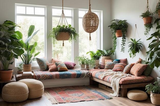 Create a cozy ⁢reading nook with floor cushions in your Boho Living Room