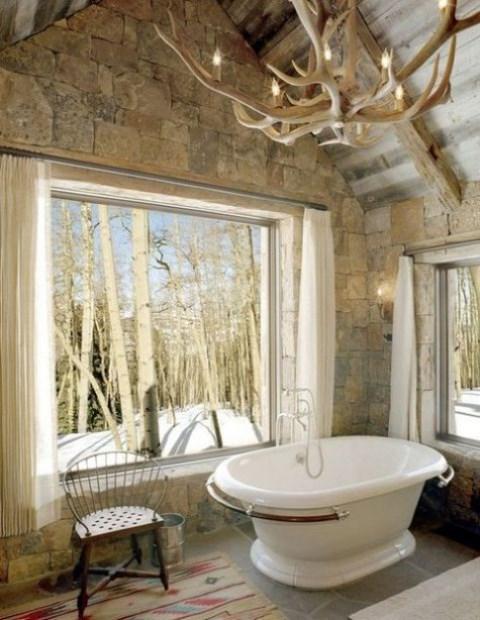 Cozy seating transforms‍ your‌ Chalet ​Bathroom​ into a retreat