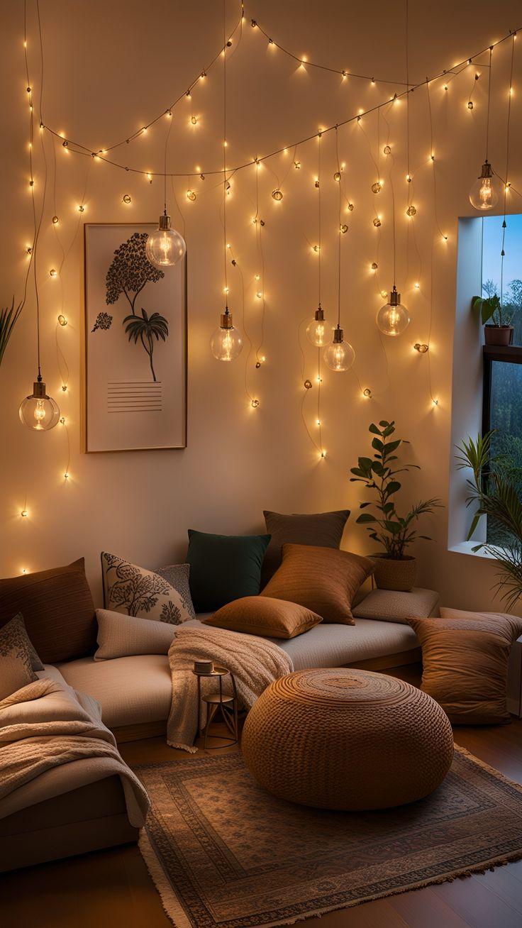 Introduce soft⁢ lighting with warm bulbs to complement your Earthy Living Room