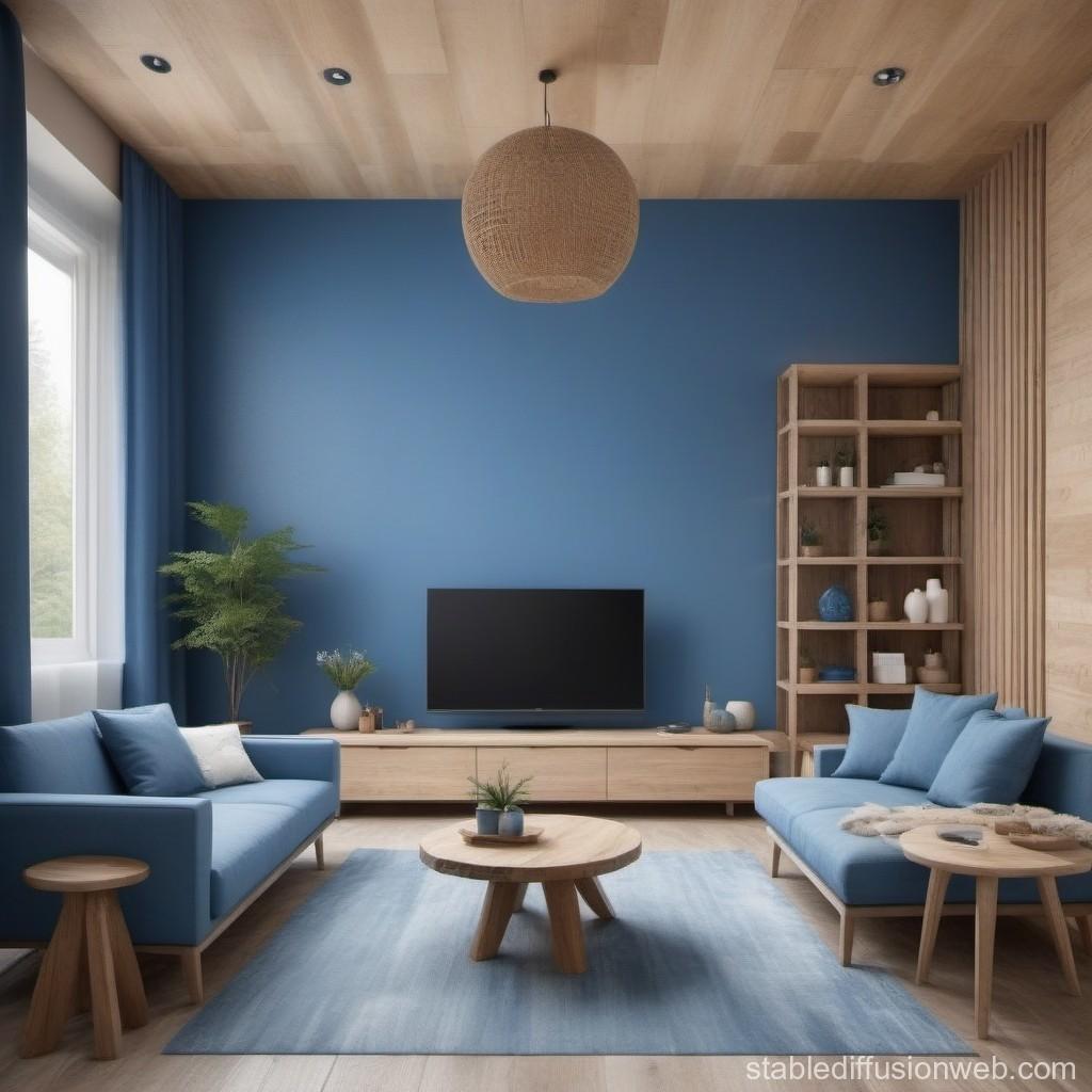 Combine⁤ blue⁤ with natural​ wood elements for an organic feel ⁢in your living room