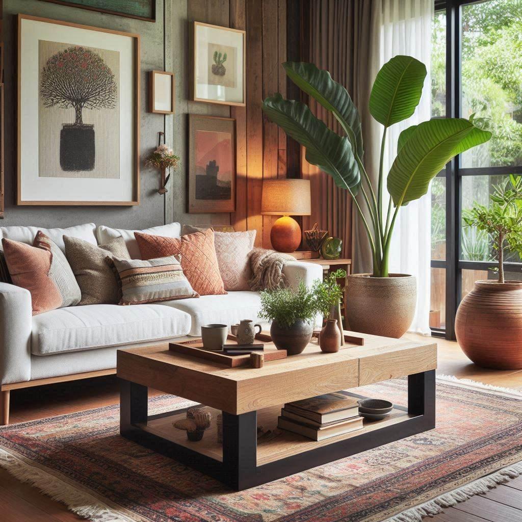 Rustic Living Room: Incorporate wood accents and earthy colors⁣ for⁢ a homey vibe