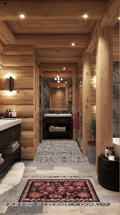 Use‍ warm lighting for a cozy Chalet Bathroom ambiance