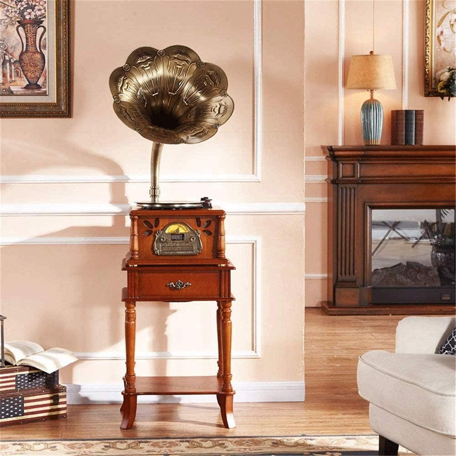 Add a nostalgic touch with retro record players or vintage radios in your Vintage Living Room