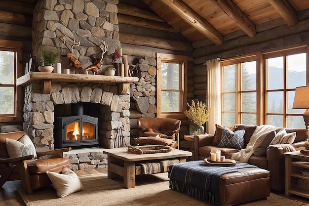 Rustic Living Room: ‍Add warmth using natural wood and cozy textiles