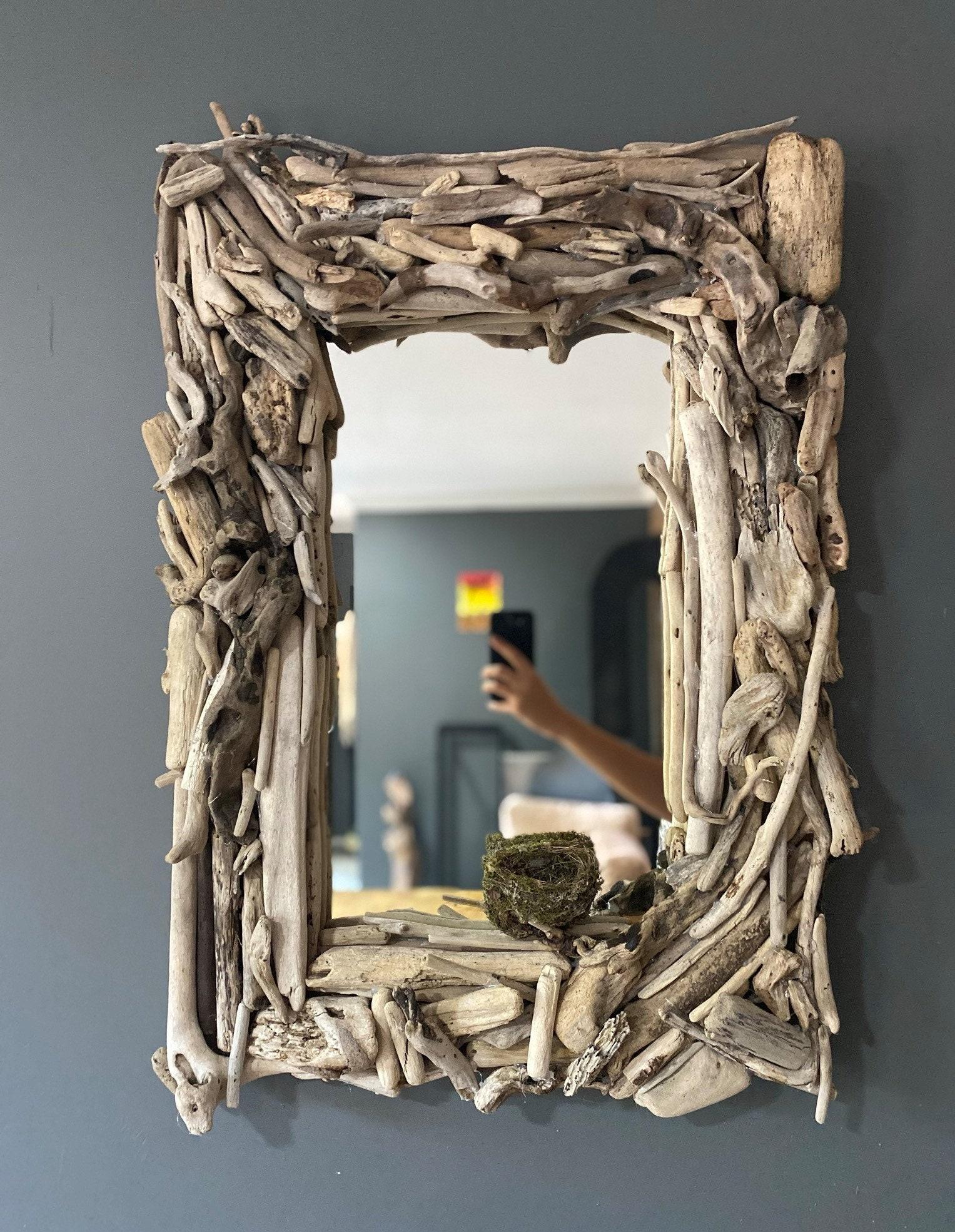 Handmade driftwood ‌mirrors to enhance your boho bathroom decor