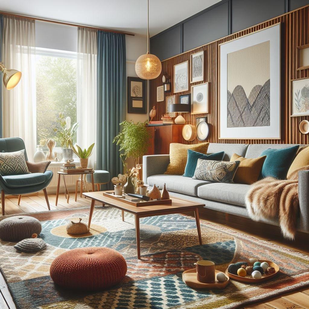 Mid-Century Modern‍ Living Room: ‍Celebrate iconic designs⁣ and bold ⁢colors