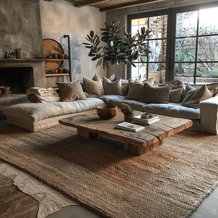 Stone accents in your ⁢Earthy⁢ Living Room give a⁤ grounded, organic feel