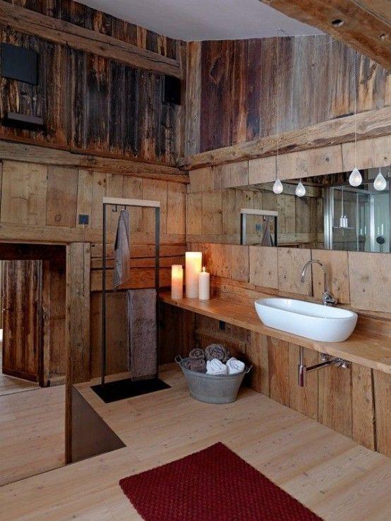 Warm colors: Earthy tones‍ create a welcoming Chalet Bathroom environment