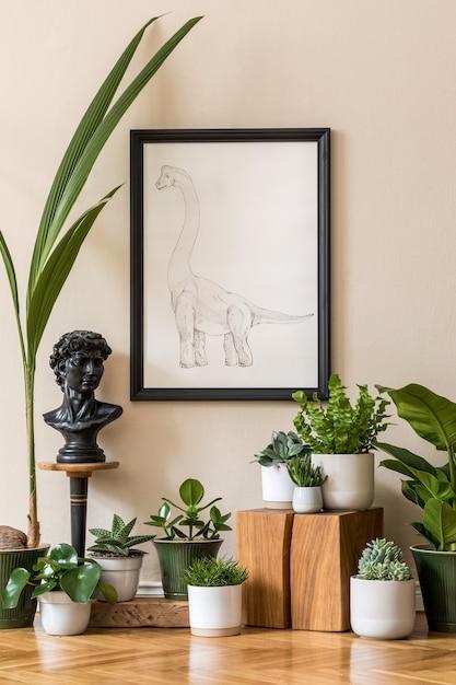 Add plants in vintage pots to breathe life into ⁢your retro-inspired living room