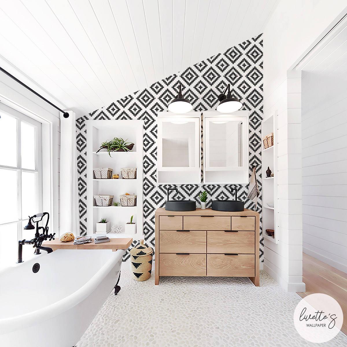 Make a bold statement⁢ with patterned wallpaper in your⁣ boho bathroom