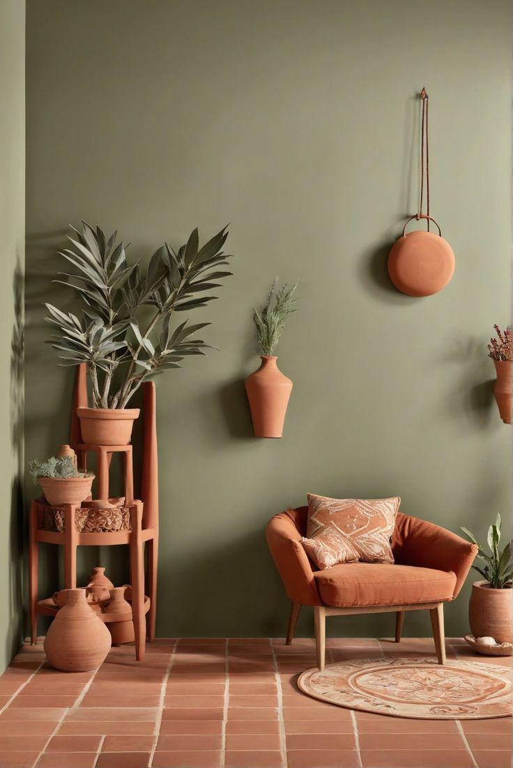 Experiment with earthy ‍wall colors like terracotta or sage in ‌your Earthy Living Room