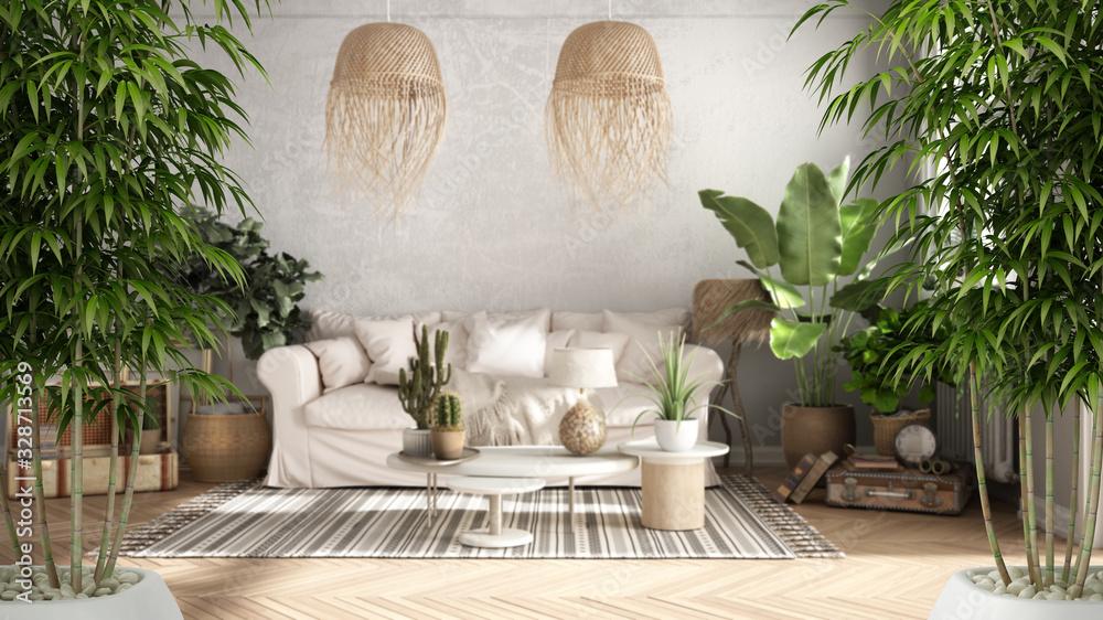 Zen Living Room: Create tranquility with​ minimal decor and indoor plants