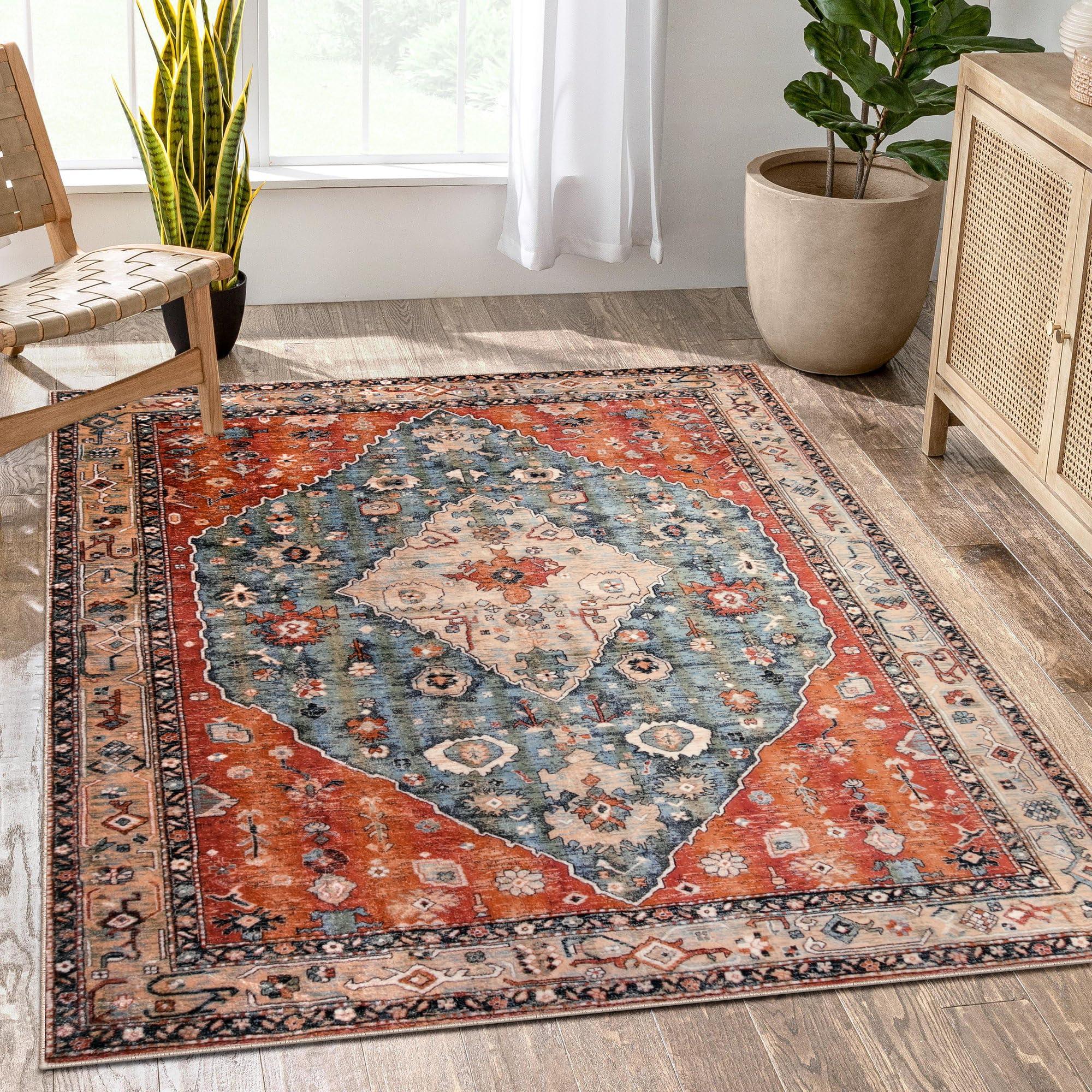 A soft, layered area rug creates ‌warmth in your Boho Living Room ambiance