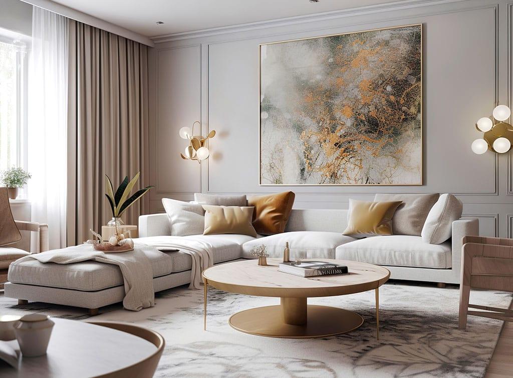 Neutral Tones Living Room: Create a serene space with soft, calming colors