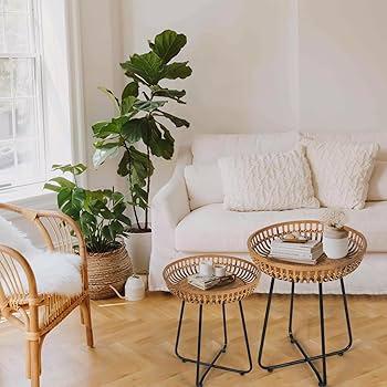 A rattan coffee ‌table ​adds a natural element to your cozy Boho Living Room