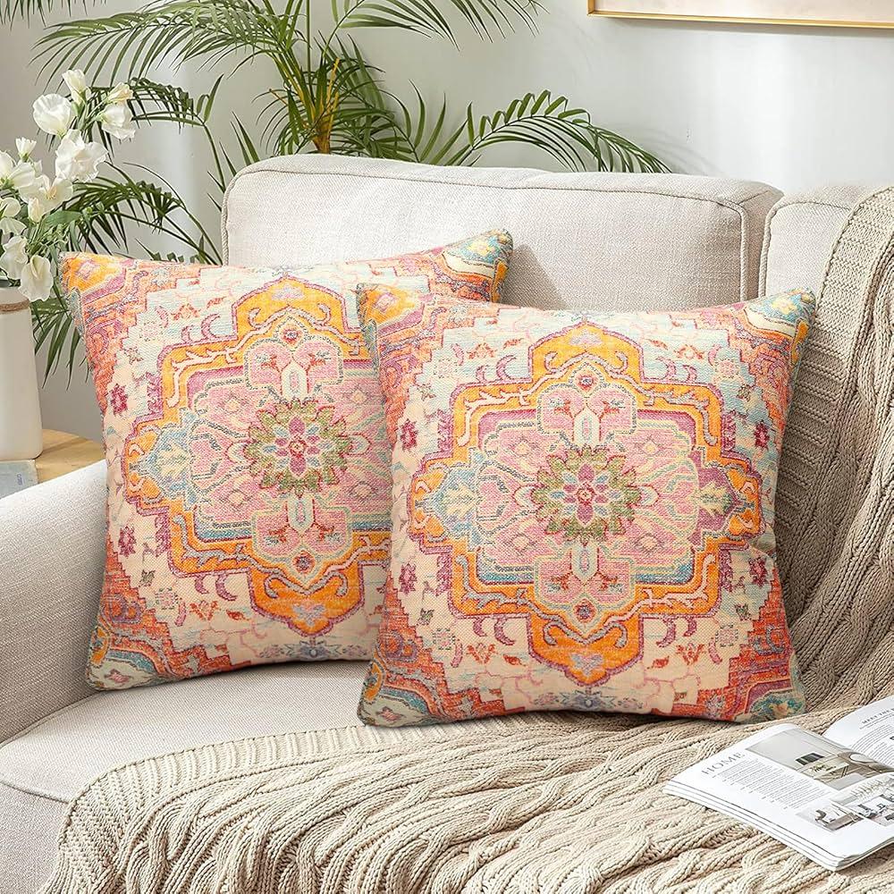 Ethnic prints on cushions bring global flair to your Boho‌ Living Room