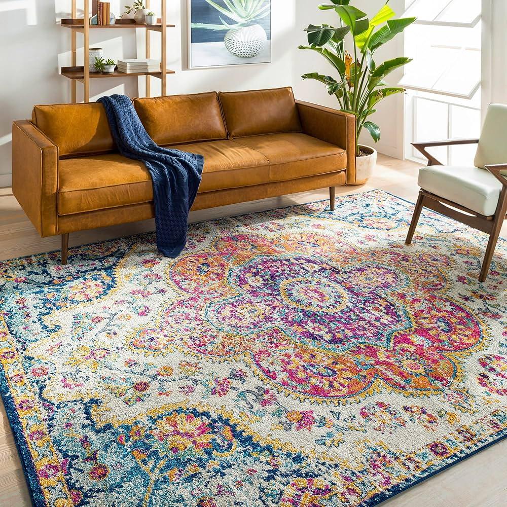 Use an oversized rug to anchor your ‍Boho Living Room space