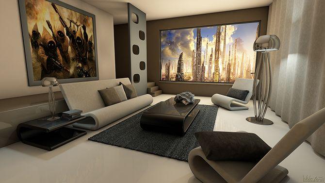 Retro-Futuristic Living Room: ⁤Blend ⁤past visions ⁢with⁣ futuristic design aesthetics