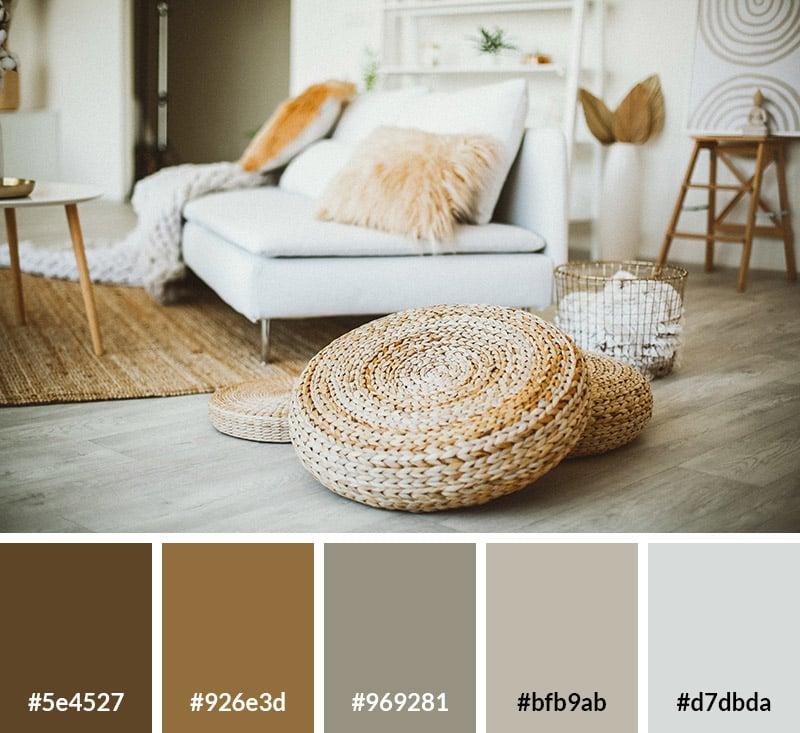 Embrace a neutral color‌ palette ​with splashes of vibrant‌ color in your Boho Living Room