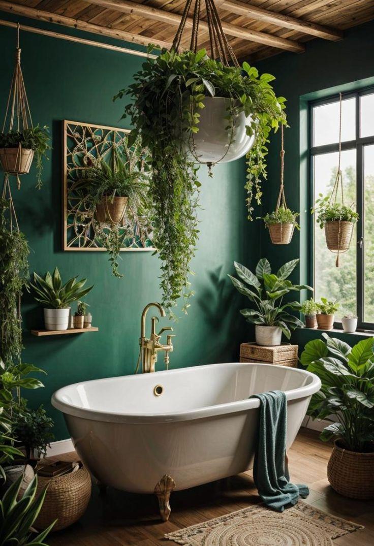 Incorporate lush ⁤greenery ‍for​ a fresh vibe in your boho bathroom