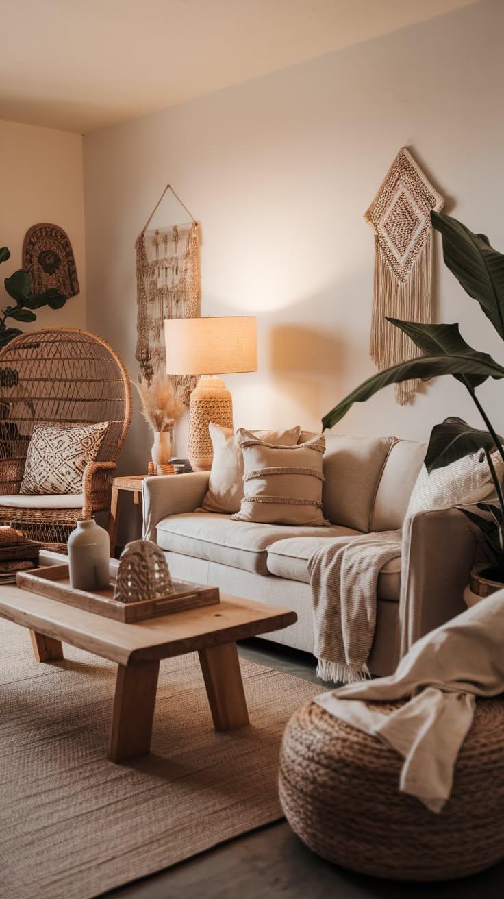 Incorporate natural elements like wicker and wood to⁢ enhance your Boho Living ⁣Room