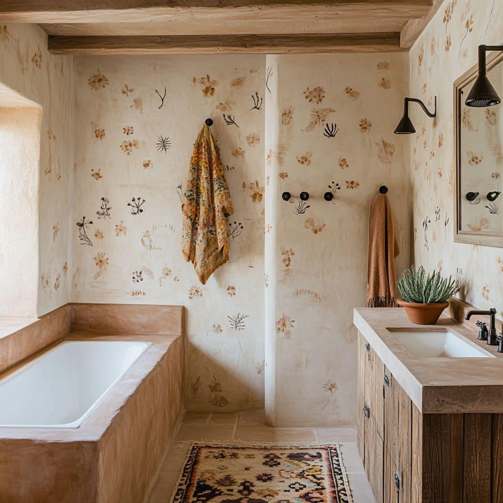 Select a warm-toned ⁢lighting fixture to create ambiance⁢ in‌ your boho ⁣bathroom