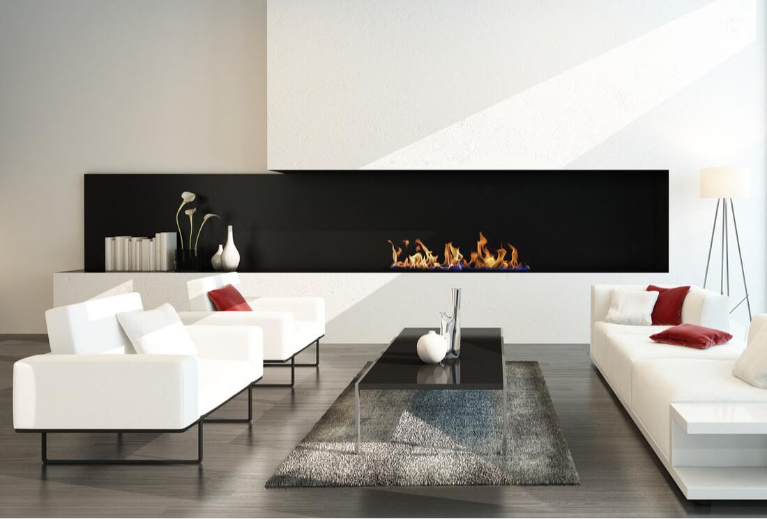 Install a‌ contemporary ‌fireplace⁢ to create warmth‍ in your modern living room