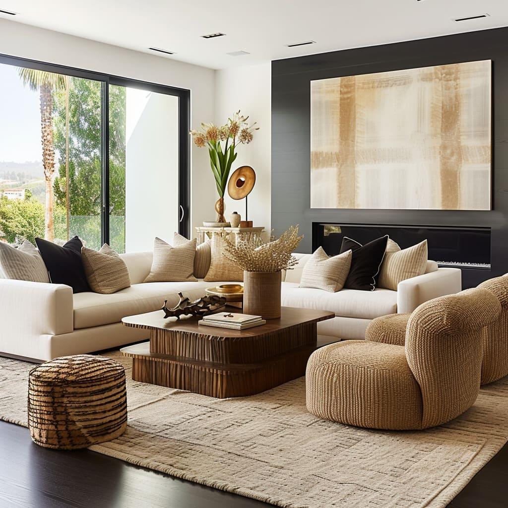 Utilize soft textiles to enhance comfort in your contemporary living room