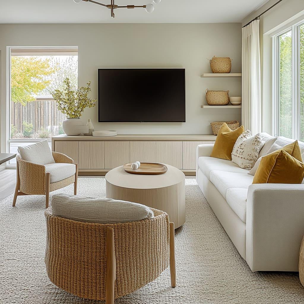 Scandinavian Living Room:⁣ Prioritize light, airy designs with‍ neutral colors