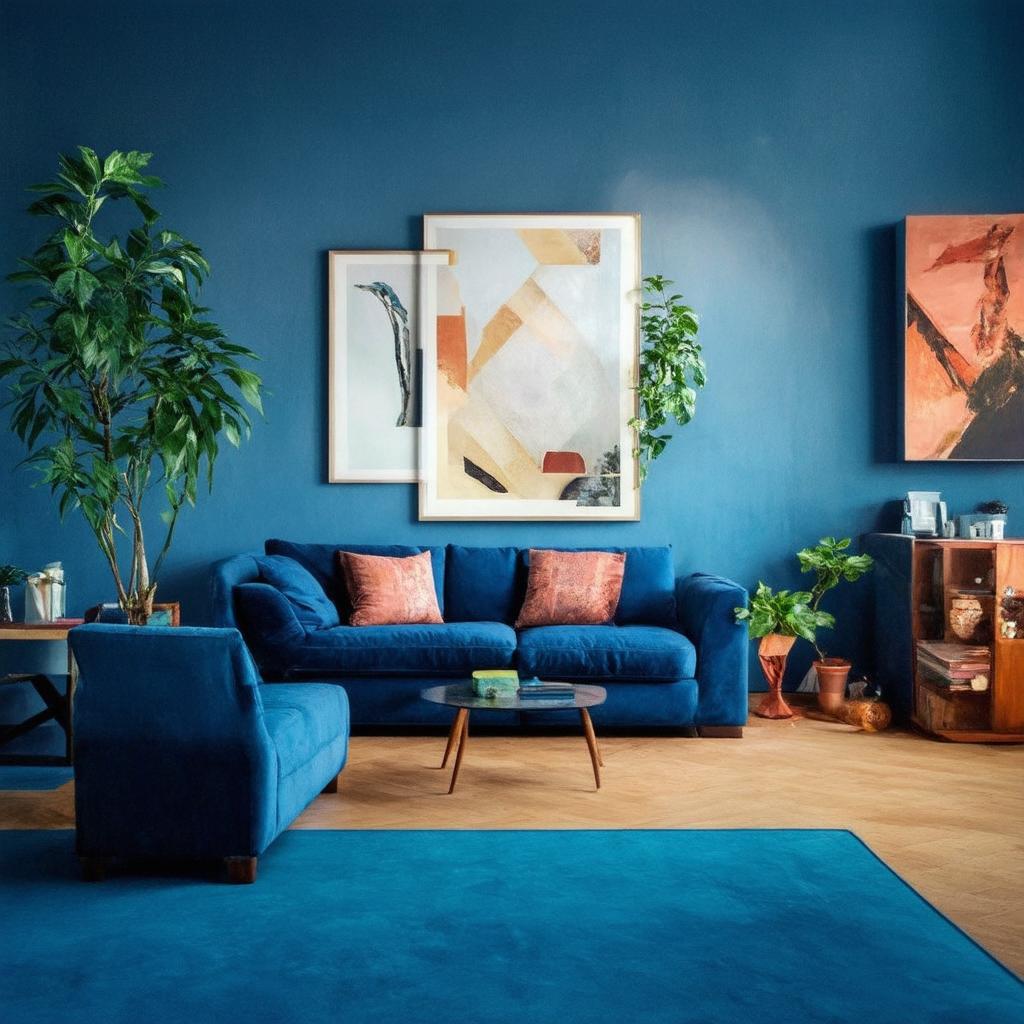 Use warm ⁢lighting to create a cozy ambiance in the blue‌ living room