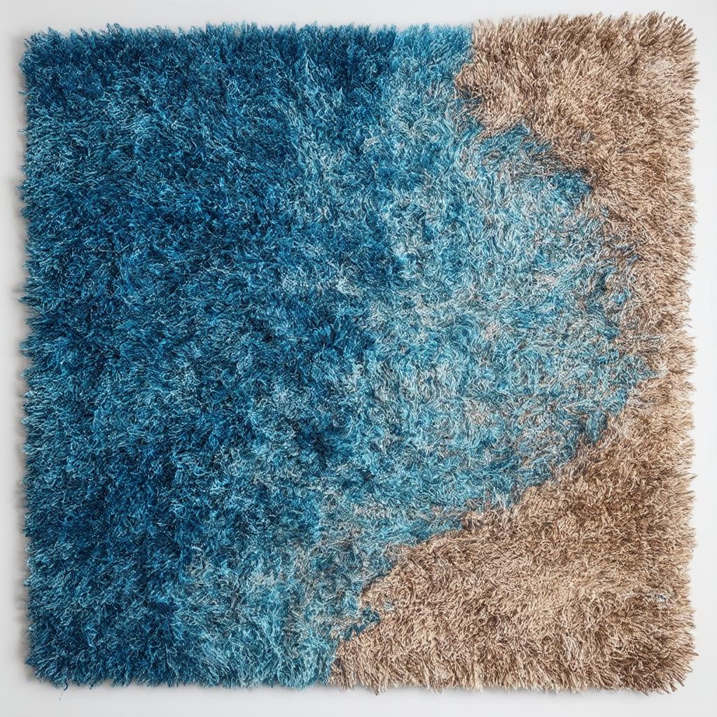 Use patterned rugs to enhance your blue living room’s style