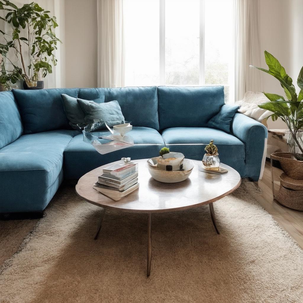 Add a statement coffee table ⁣for functionality in the blue‌ living ⁤room