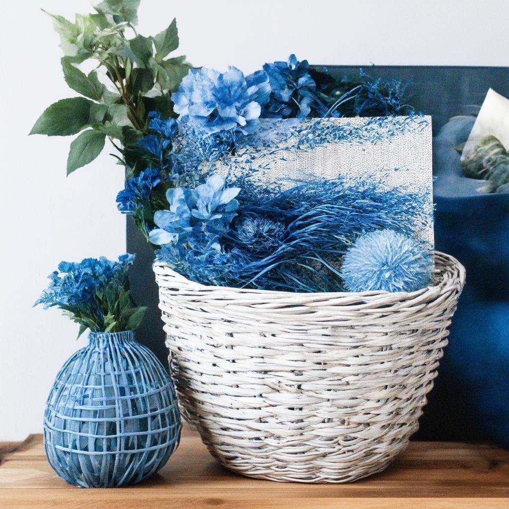 Use woven ⁢baskets in blue hues ⁣for functional storage solutions