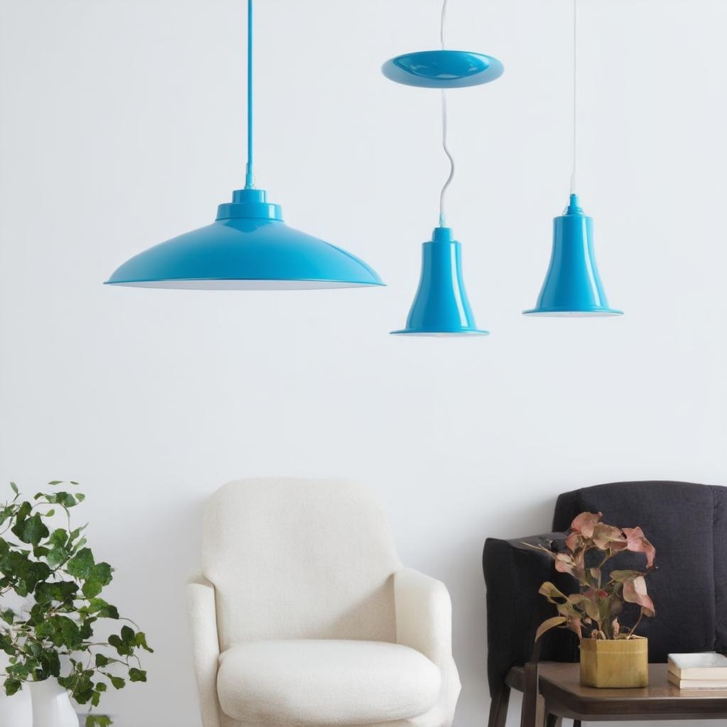 Replace‍ lighting fixtures with stylish blue pendant⁤ lights