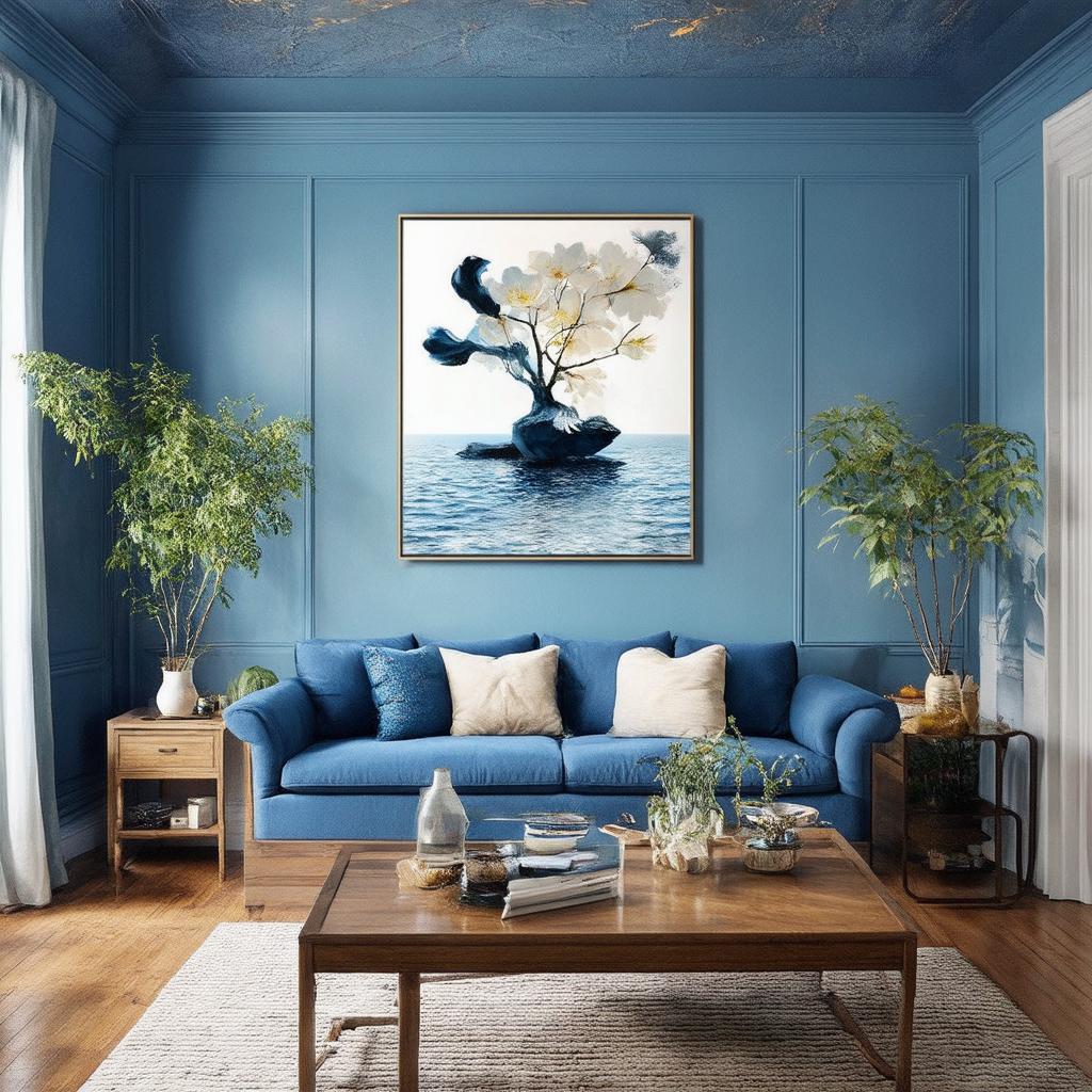 Consider⁢ accent walls to define your blue living room space