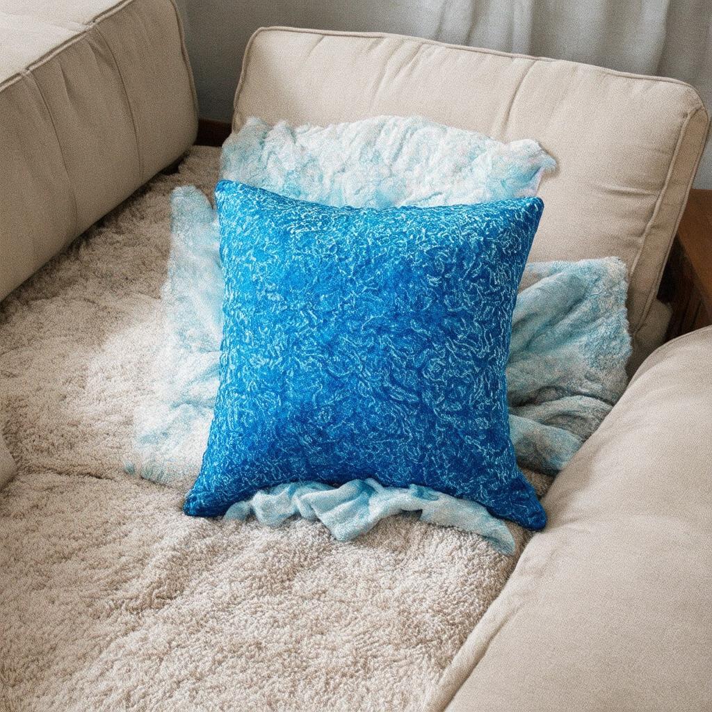 Add character with patterned blue living room throw pillows