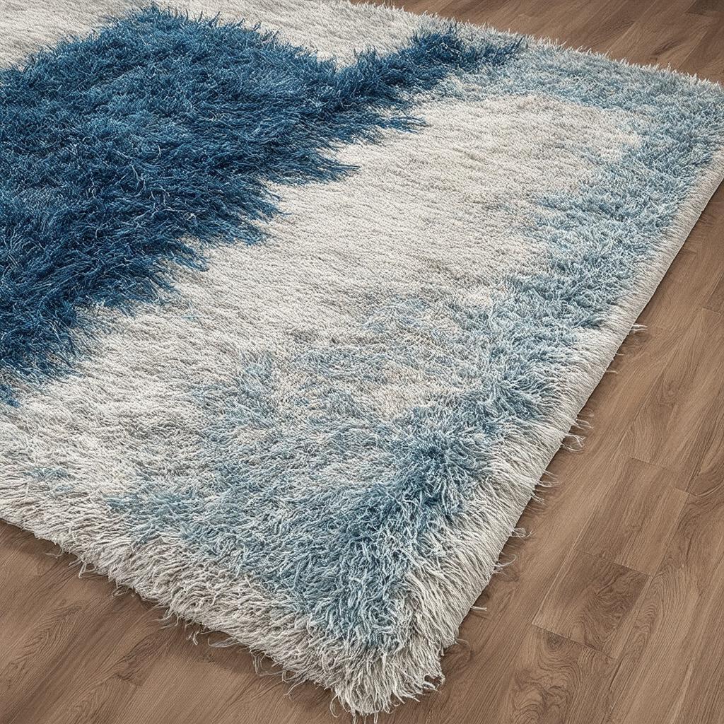 Consider ⁣a​ plush area‍ rug in ‌shades of blue for comfort