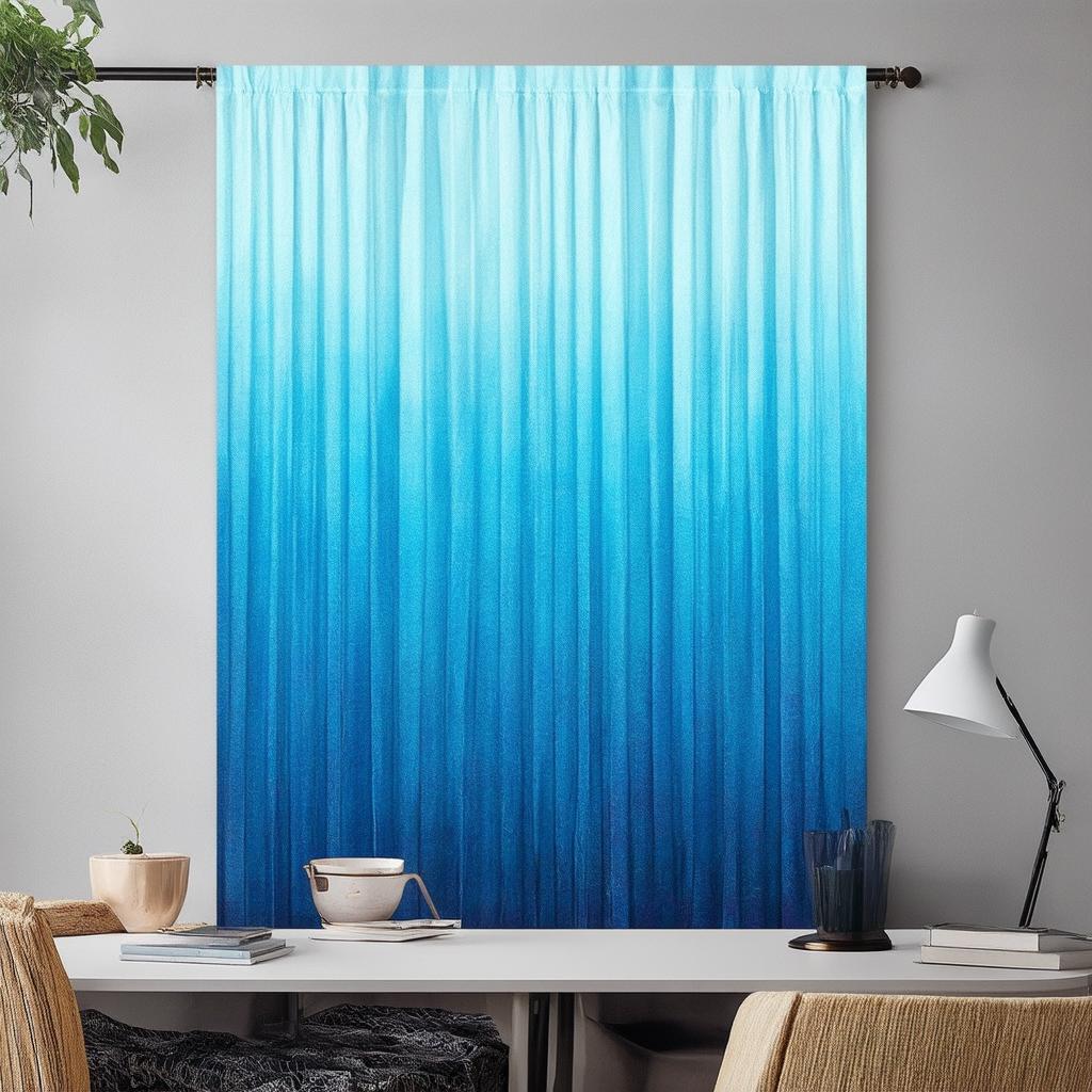 Experiment with blue ‌ombre curtains for a‌ dramatic effect