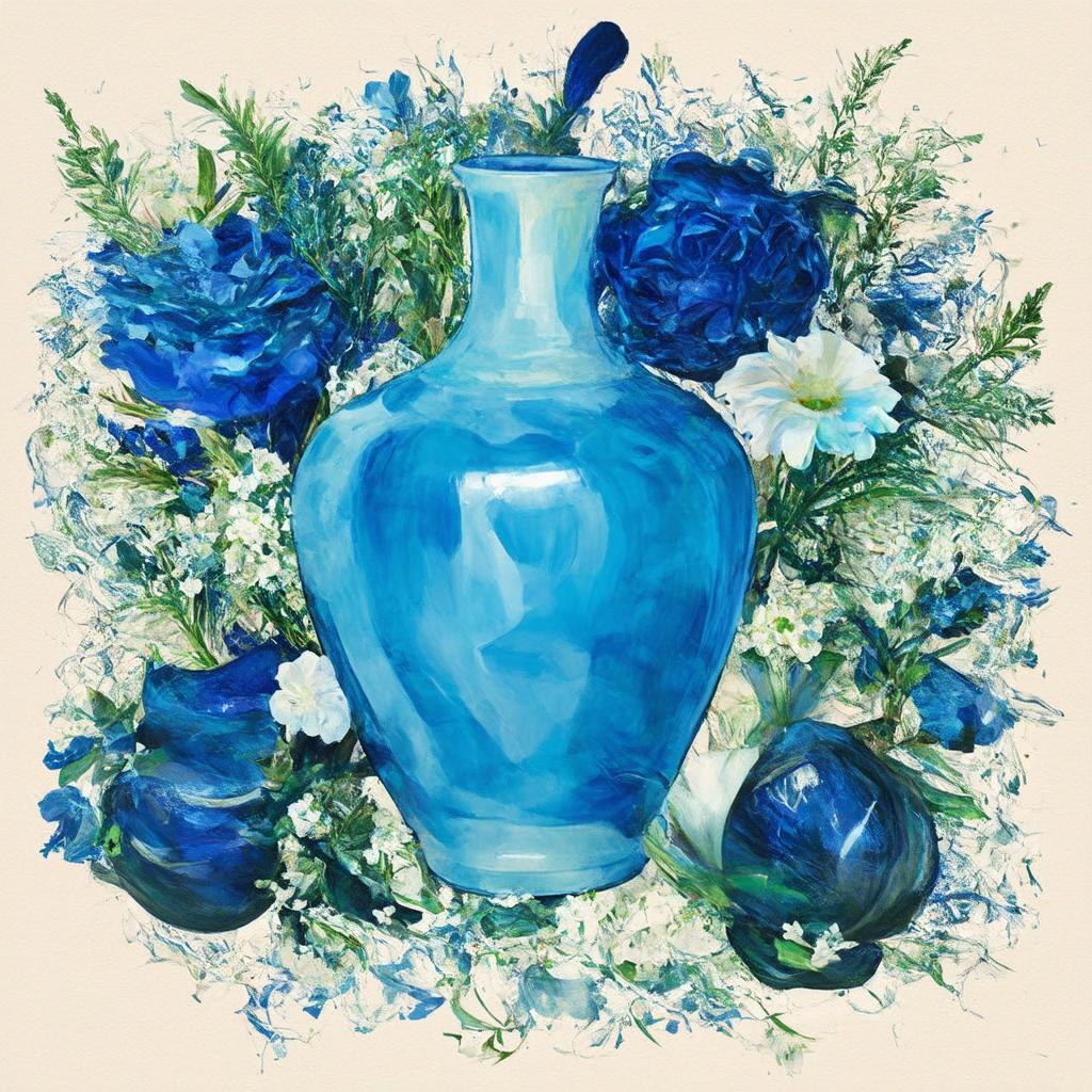 Curate a collection of blue vases for an artistic touch