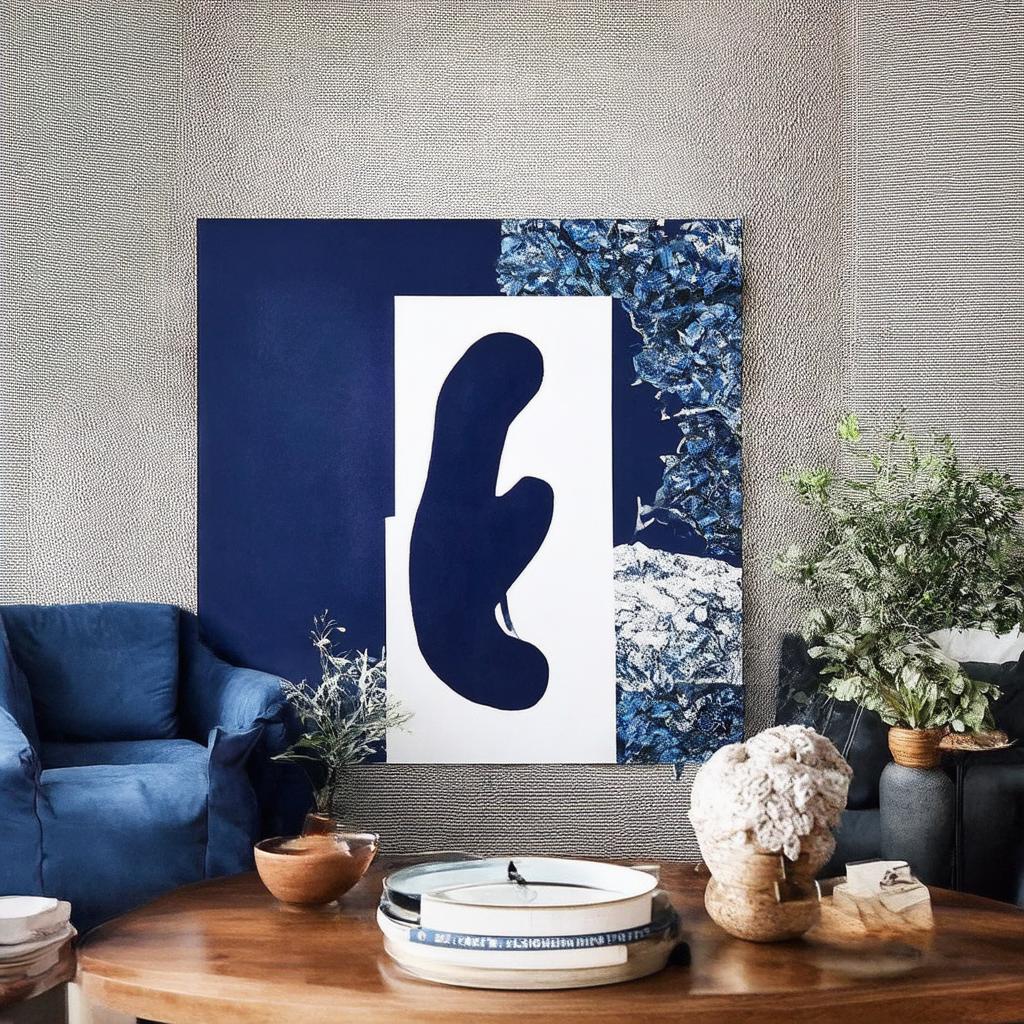 Modernize your space using bold navy blue living room accents