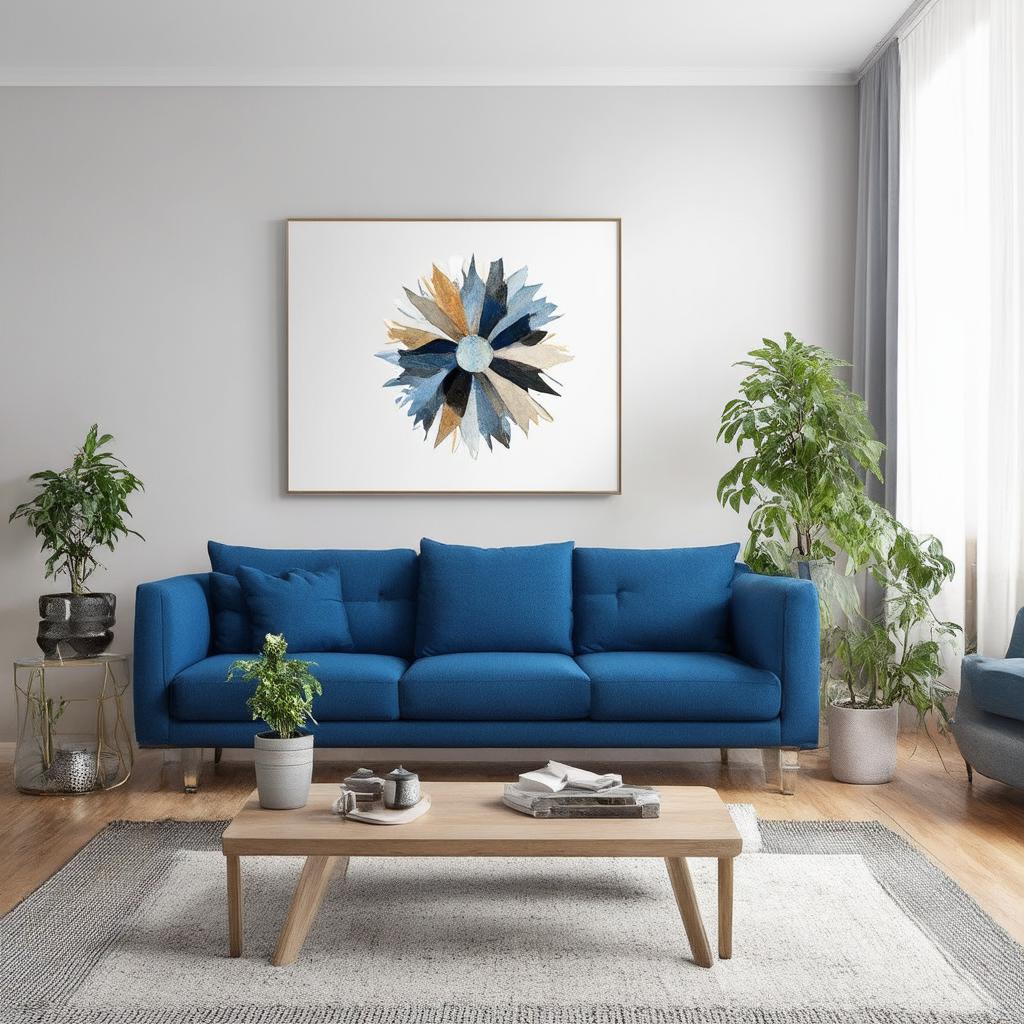 Mix blue tones ⁢with earthy⁢ neutrals for balance in your living ‌room