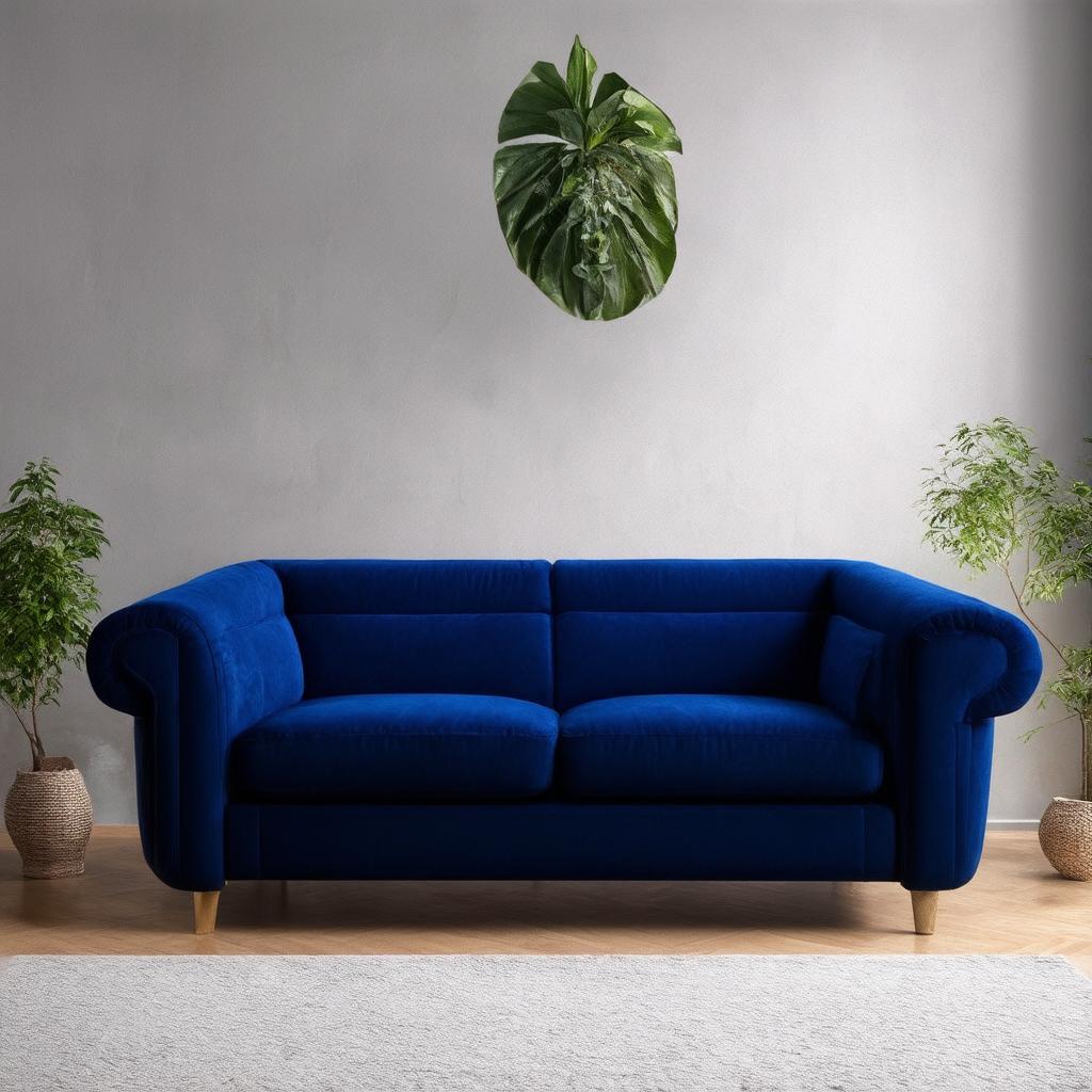 Elevate elegance with a royal blue living room sofa