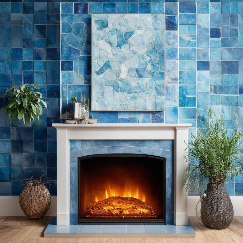 Accentuate your fireplace with ⁢blue tiles‌ for a stylish ‍focal point