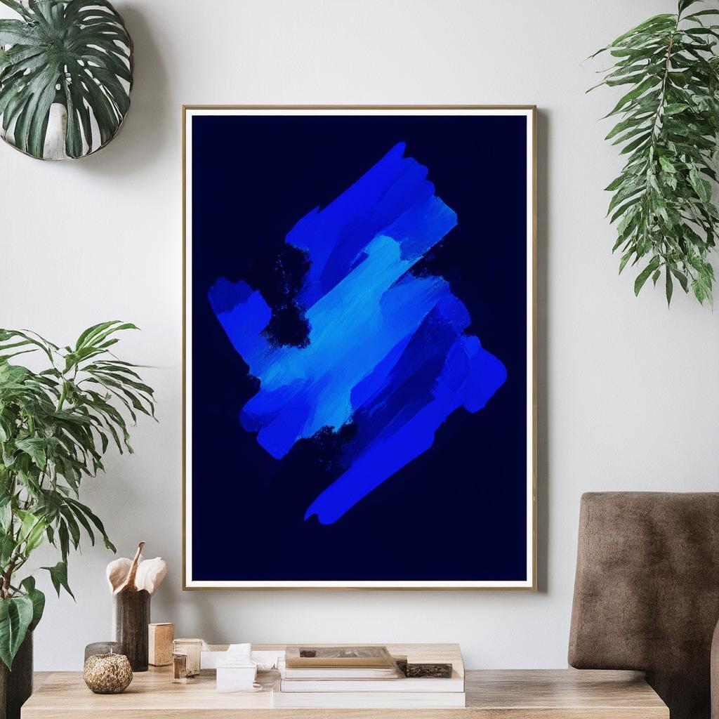 Create a gallery wall featuring blue-toned​ artwork in your living⁤ room