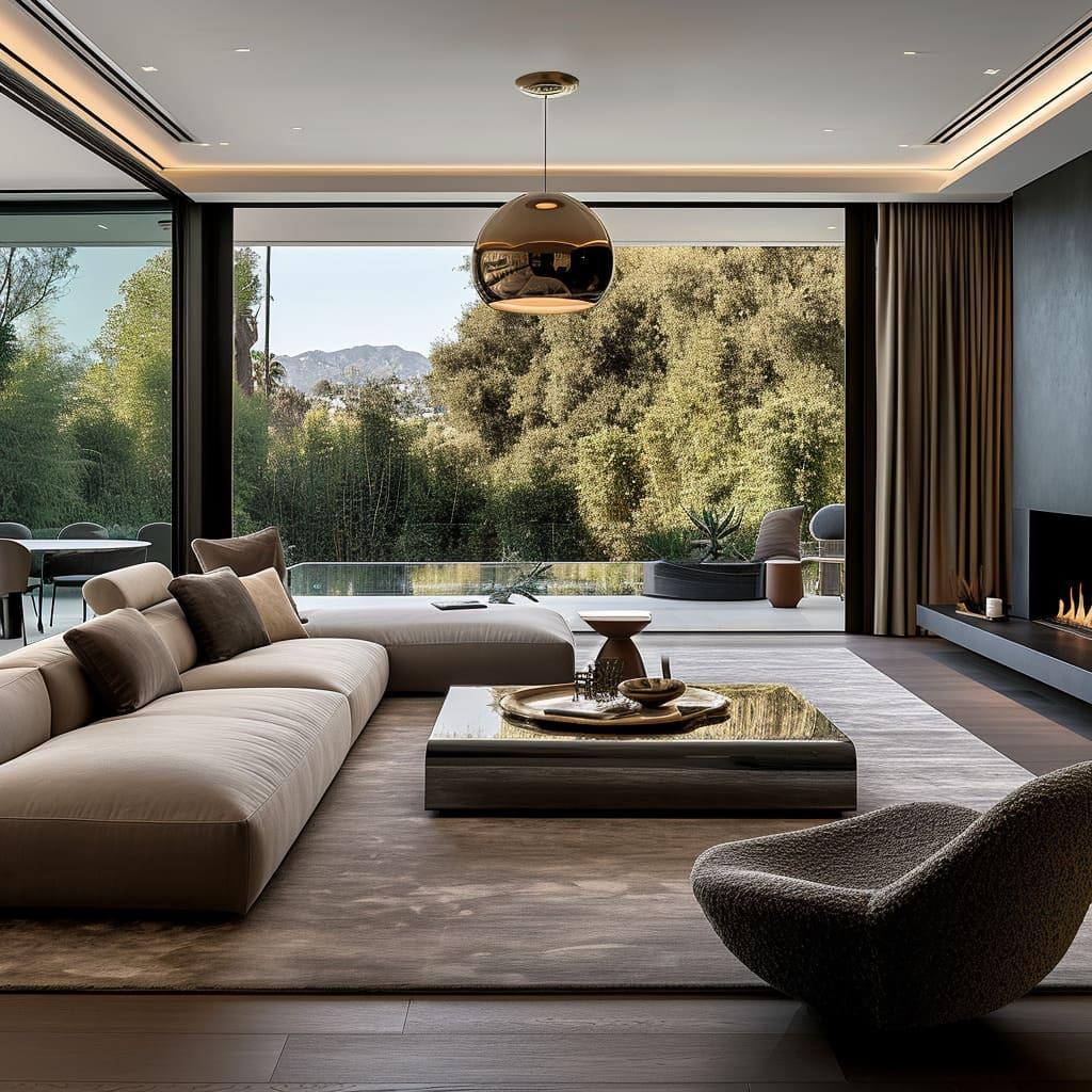 Modern Marvel: Sleek lines and contemporary⁢ art elevate your living room